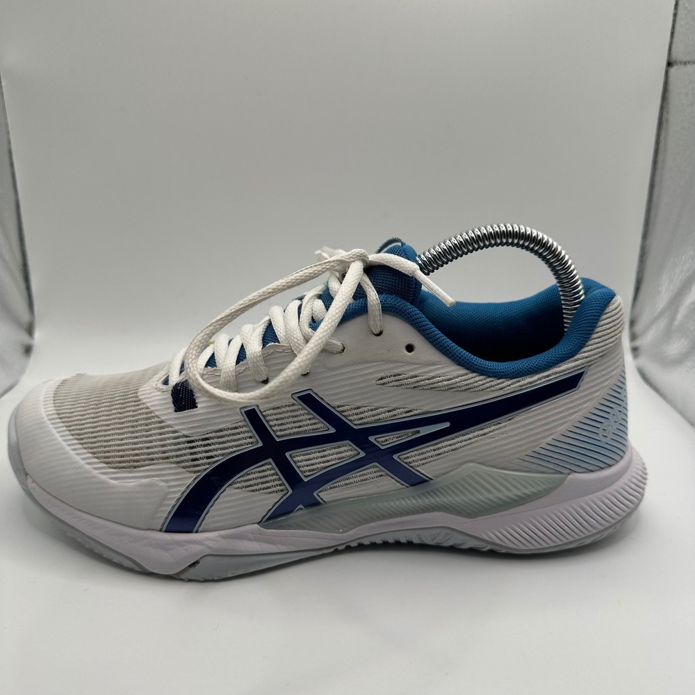 ASICS Gel-Tactic Volleyball Shoes Womens 8 White Blue Good 1072A070 Athletic